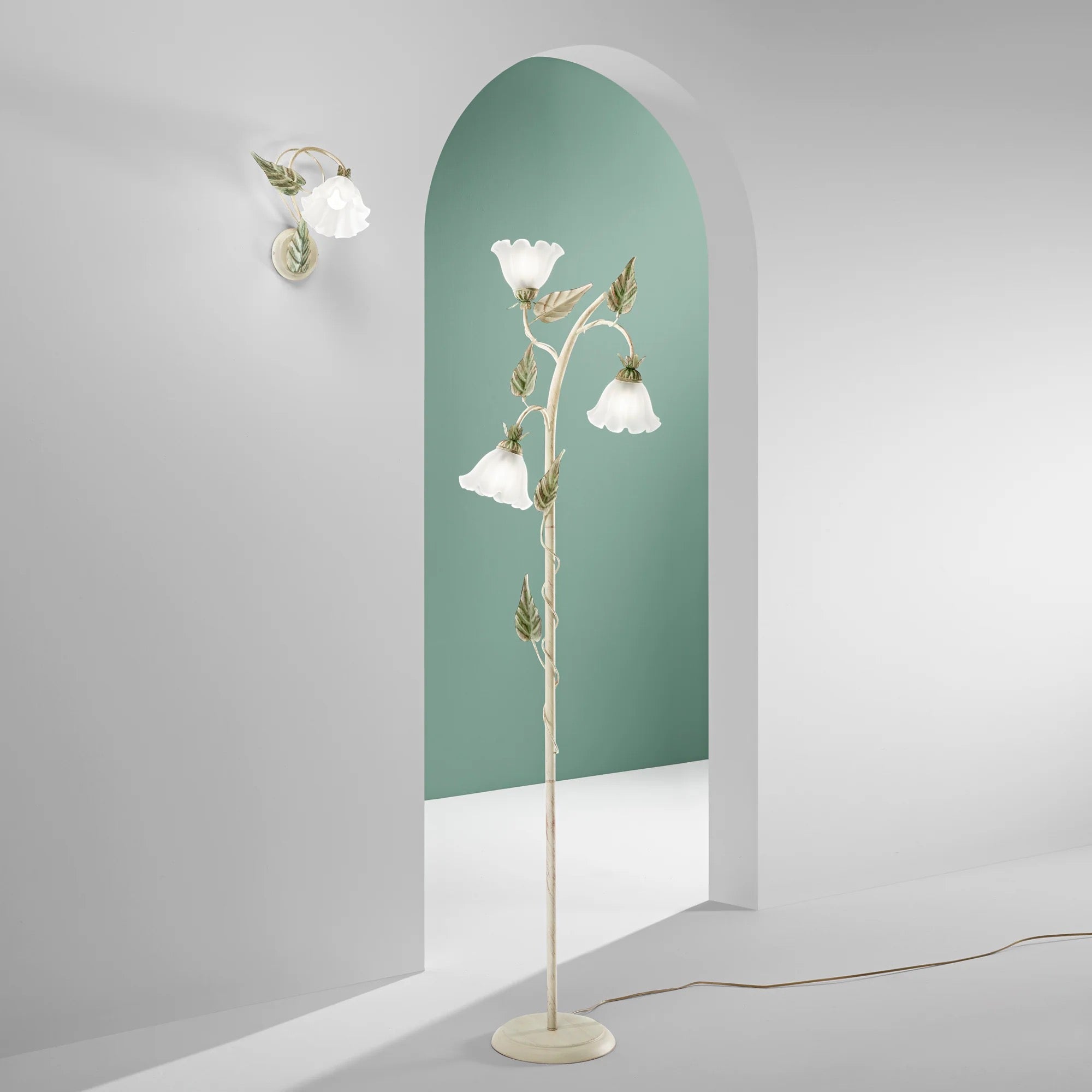 ISOTTA IVORY FLOOR LAMP 3XE14 48X172CM